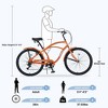 NAYSAYE Bicycle 26 Inch Beach Cruiser Bike 7 Speed Steel Frame for Relaxed Outdoor Riding, Orange, 69.96"*28.32"*43.2" - 3 of 4