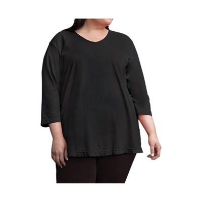 Women's Jersey 3/4 Sleeve V-Neck Tee - Plus - On The Plus Side