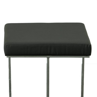 Kafka 24" Black Faux Leather and Chrome Counter Stool