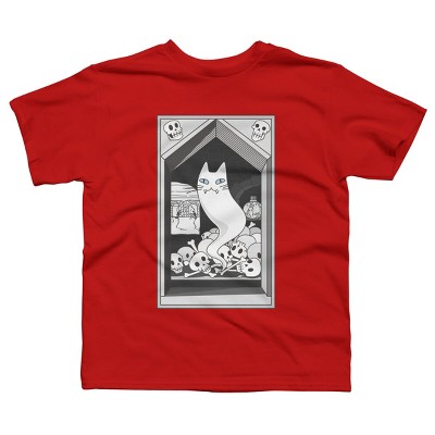 Boy's Design By Humans Ghost cat the Keeper of the Crypt By runcatrun T-Shirt