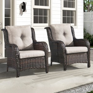 Gymojoy Outdoor Patio Chair with Table High Back Club Chair - 1 of 4