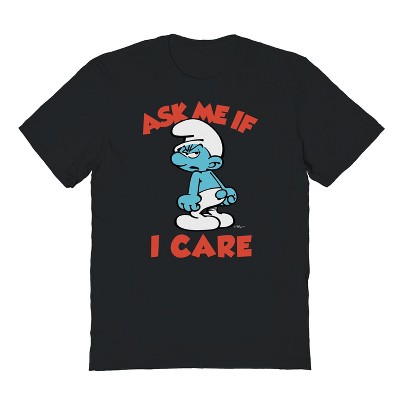 The Smurfs Men's If I Care Short Sleeve Graphic Cotton T-shirt
