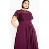Women's Plus Size Lace Niki Dress - plum | CITY CHIC - 3 of 4