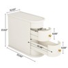 Wood 2-Drawer End Table, Narrow Side Table Slim Nightstand with Storage Bedside Accent Tables, No Assembly Required, Finished Back - 3 of 4