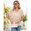 Coolmee Womens V Neck Summer Pullover Sweater Vests Cap Sleeve Tops Casual Loose Fit Lightweight Knit Vest Tops - 2 of 4