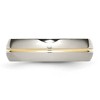 Black Bow Jewelry Titanium and Gold Tone, 6mm Grooved Unisex Comfort Fit Band - 3 of 4