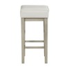 NicBex Dining Chairs Set of 2 Upholstered Chair Transitional Backless Faux Leather Stools Pub Height Stools for Kitchen, Home Bar, White - 3 of 4