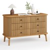 Small Six Drawer Dresser, Compact Clothes Storage Organizer Wood Farmhouse Chest of Drawers with Metal Legs, - 2 of 4