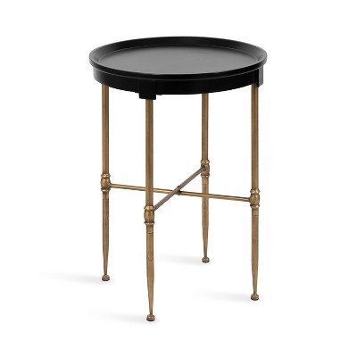 Kate and Laurel Valdi Round MDF Side Table, 19x19x26, Black