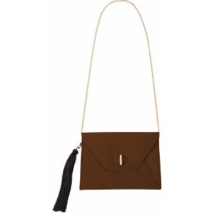 Pavilion Gift Company - Valerie Chocolate - 10.5" x 0.5" x 7.5" Oversized Clutch - Handbags - 1 of 4