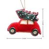 SEVOBAL Tree Ornaments Embroidered Car Design Hanging Decor for Christmas Tree and Holiday Display, Red, 5"*0.5"*0.3" - 3 of 4