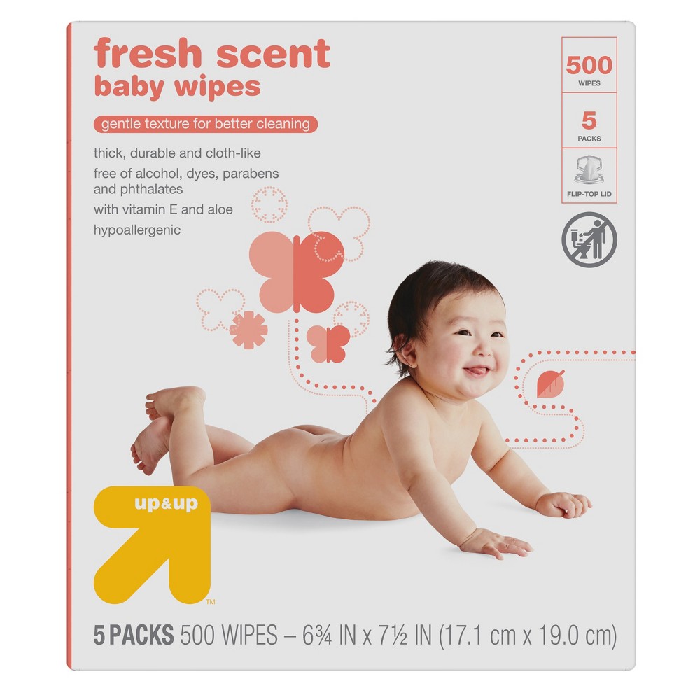 Up & Up Baby Wipes, Fresh Scent, - 5 packs, 500 count