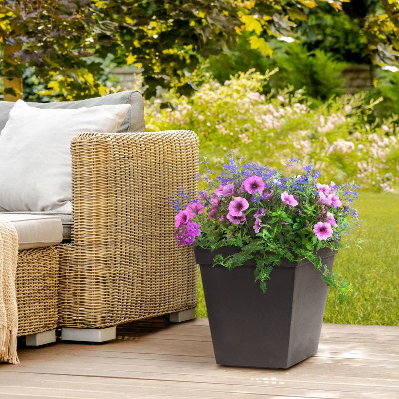 Estate Rectangular 100% Recycled Rubber Indoor Outdoor Planter Pot Slate Black - Threshold™, 6 of 7