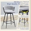 Lirago Two Sets of Swivel Bar Stools with Cotton-Linen Cushions & Electroplated Metal Frames-Rotatable Design for Restaurant,  Bar & Living Room, Gray - 3 of 4