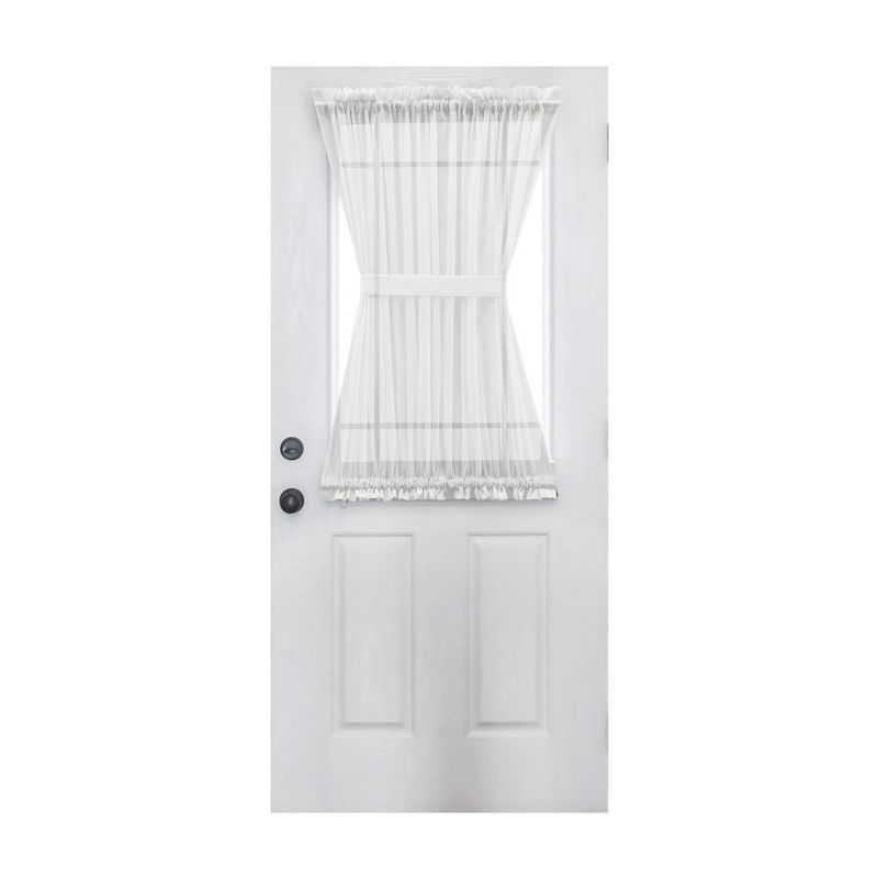 Ellis Curtain Cotton Voile 1.5" Rod Pocket Semi Sheer Door Curain Panel White, 1 of 5