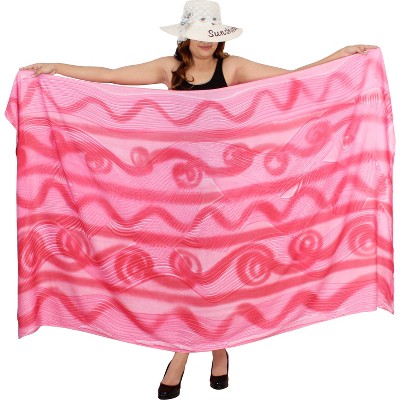 LA LEELA Women's Swimwear Sarong Wrap Cover up Wraps One Size Taffy Waves