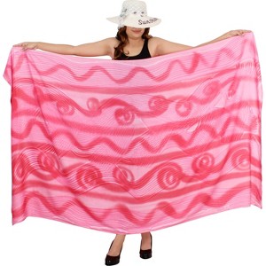 LA LEELA Women's Swimwear Sarong Wrap Cover up Wraps One Size Taffy Waves - 1 of 4