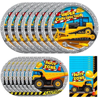 Treasures Gifted Construction Party Supplies Tableware Starter Set for 24 Guests