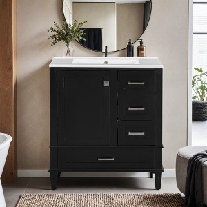 30" Bathroom Vanity , Modern Bathroom Cabinet with Sink Combo Set, Bathroom Storage Cabinet with a Soft Closing Door and 3 Drawers - Leovsnove - 1 of 4