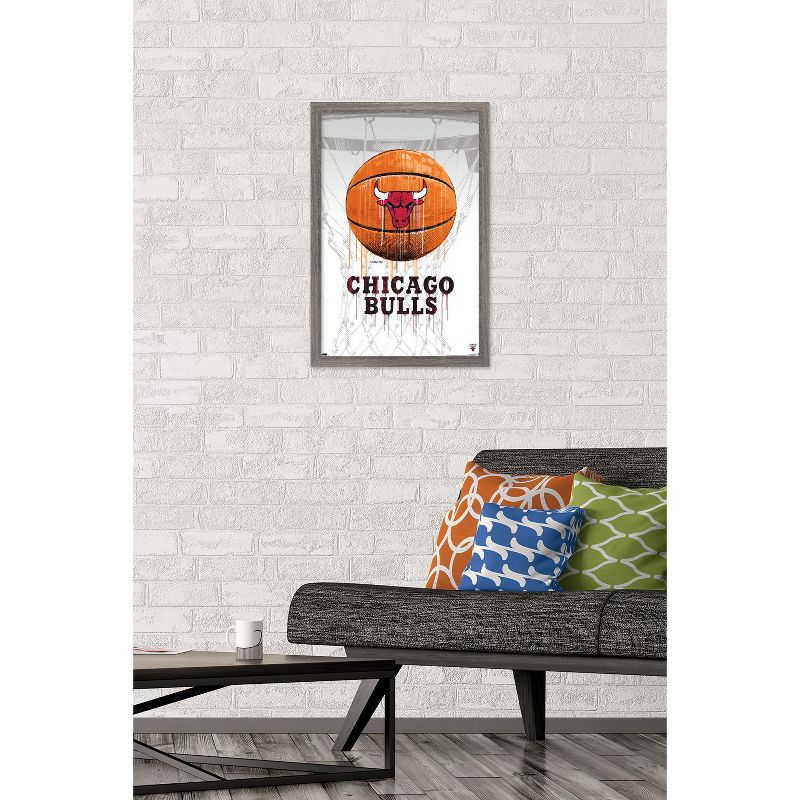 Trends International NBA Chicago Bulls - Drip Basketball 21 Framed Wall Poster Prints, 2 of 7