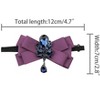 INSPIRE CHIC Women's Satin with Blue Rhinestone Bow Tie One Size Dark Purple - 2 of 4