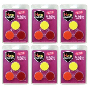 Dowling Magnets® Hero Magnets: Big Button Magnets, 3 Per Pack, 6 Packs - 1 of 4