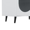 GlasFlength Kitchen Storage Accent Kitchen Cabinet Storage Cabinet Morden Sideboard Cabinet 4 Doors for Dining Room, White, 60"*15.6"*32.3" - 4 of 4