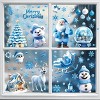 Racxily 9 Sheets Christmas Window Clings Blue Theme Santa Claus Reindeer Snowman Snowflake Pattern Window Decal Reusable Double Sided - 4 of 4