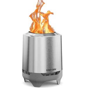 East Oak Brasa 7" Mini Round Outdoor Tabletop Fireplace Silver: Stainless Steel, Heat & Rust-Resistant, No Assembly Required - 1 of 4