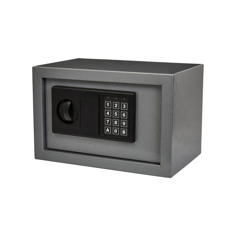 Digital Safe Box - Steel Lock Box with Keypad, 2 Manual Override Keys Protects Money, Jewelry, Passports - For Home or Office by Stalwart (Gray), 2 of 8