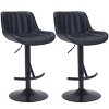 NicBex Set of 2 Swivel Adjustable Height Bar Stools,Modern Upholstered Bar Chair with Backrest for Dining Room,Kitchen,Counter,Black - 2 of 4