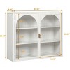 Acekool Wall-Mounted Double Glass Door Cabinet, Adjustable Shelves Storage for Kitchen, Bathroom, Living Room, Office, Pantry Organizer, White - 3 of 4