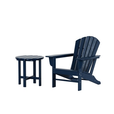 WestinTrends Dylan HDPE Outdoor Patio Adirondack Chair with Side Table (2-Piece Set)
