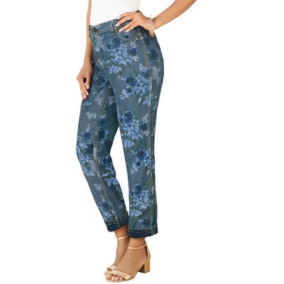 Roaman's Women's Plus Size Reversible Straight-Leg Jean