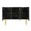 TIRAMISUBEST Modern Simple & Luxury Style Sideboard Particle Board & MDF Board Cabinet with Gold Metal Legs & Handles - Black Mobi... - 4 of 4