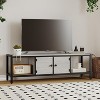 Jojoka 65 Inch Farmhouse & Mid-Century Modern TV Stand for TVs up to 75 Inches with Adjustable Legs and Ample Storage - 2 of 4