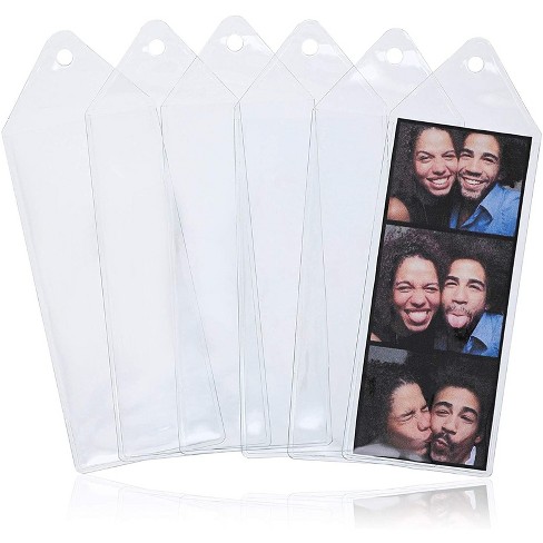 50 Premium Vinyl Photo Booth Bookmark Sleeves 2 1/4 X 6 1/4 for Wedding 2x6 inch Photo Booth sleeve 
