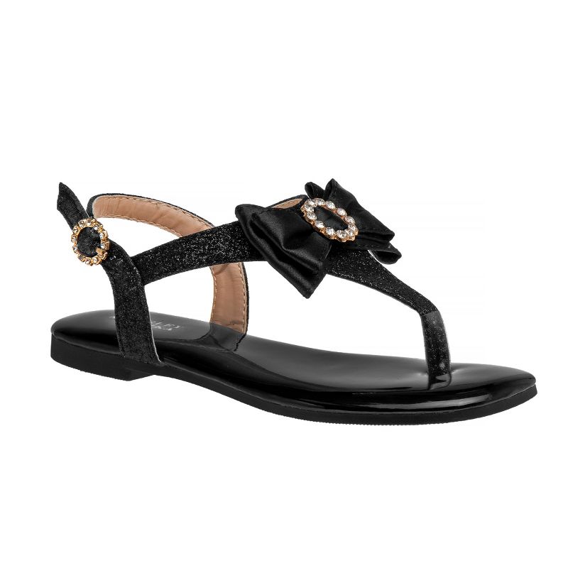 Badgley Mischka Girls' Open Toe and Ankle Strap Buckle Flat Sandals (Little Kids), 1 of 6