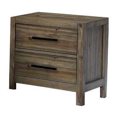 Adi 2 Drawer Nightstand Light Oak - miBasics