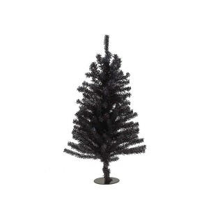 Kurt Adler Artificial Un-Lit Black Mini Tree for Christmas or Halloween, 18" - 1 of 3
