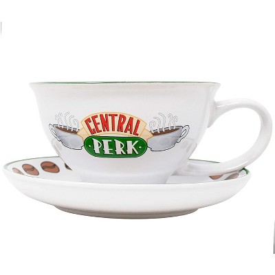 Silver Buffalo Friends Central Perk 12oz Ceramic Tea Cup and Saucer Set