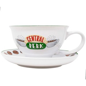 Silver Buffalo Friends Central Perk 12oz Ceramic Tea Cup and Saucer Set - 1 of 2