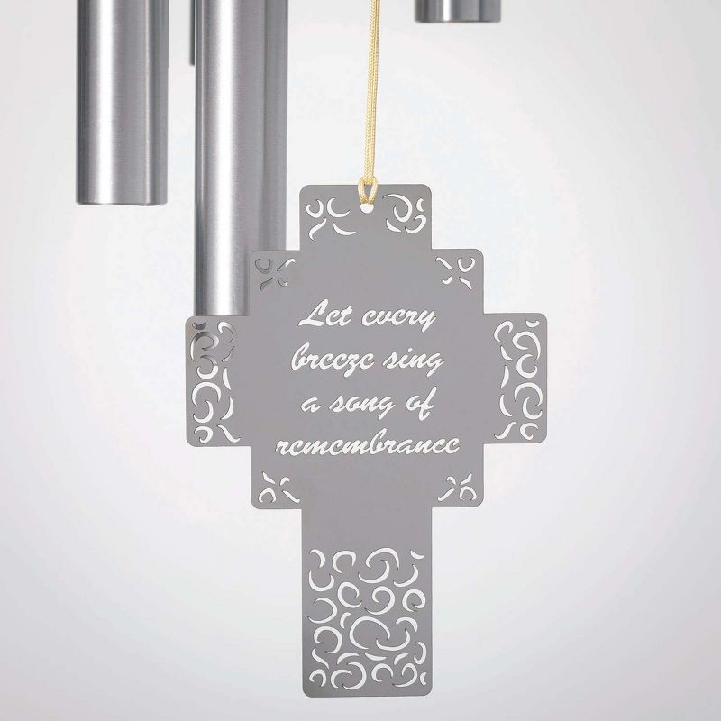 Woodstock Wind Chimes Signature Collection, Chimes of Remembrance, 26'', Silver Wind Chime, 3 of 10