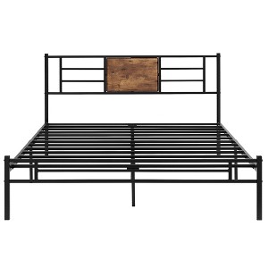 VECELO Twin/Full/Queen Platform Bed Frame with Steel Slat Support, Heavy Duty Bed Frame with Headboard, No Box Spring Needed/Easy Assembly - 1 of 4