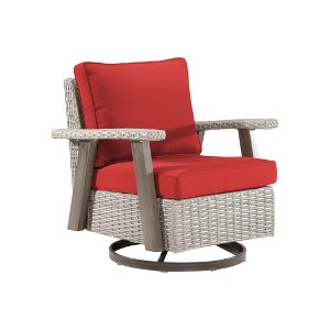 YARDSIGHT  Outdoor Swivel Patio Chairs with 360° Rotation, All-Weather PE Wicker Armchairs with Cushions for Garden, Deck, Porch, and Backyard - 1 of 4