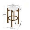 30" Wooden Bar Stools Set, Upholstered Barstool with Rubberwood Frame for Kitchen Island or Home Bar-3irtyhousy - 4 of 4