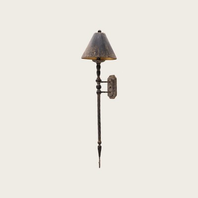 Rustic Farmhouse Tall Metal Wall Sconce, Retro Antique Tall Wall Lamp with Metal Shade, Shabby Chic Wall Decor