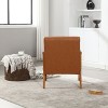 CAVINAS Wooden Accent Chair with Soft Upholstery and Padded Cushion, Mid-Century Modern Armchair with One Pillow - 2 of 4