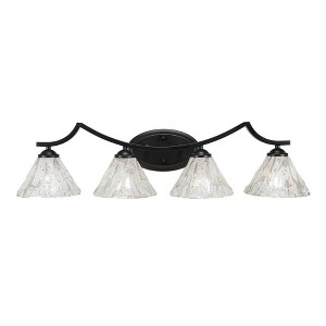Toltec Lighting Zilo 4 - Light Vanity in  Matte Black with 7" Italian Ice Shade - 1 of 1