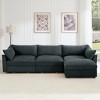 Oversized 112.6" Chenille L-Shaped Modular Sectional Sofa with Storage Ottomans and Storage Drawers under Each Seat, 4-Piece Free combination - 3 of 4